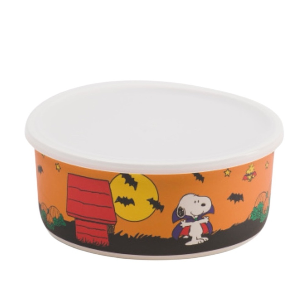 Peanuts Bamboo Large Round Storage Container - Picture 2 of 8